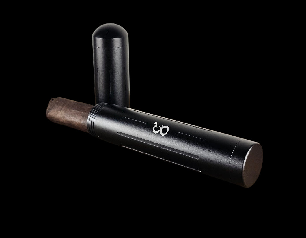 Cigar Tube Black Aluminium