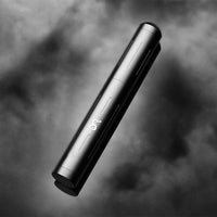 Matte black aluminium cigar tube case, closed view